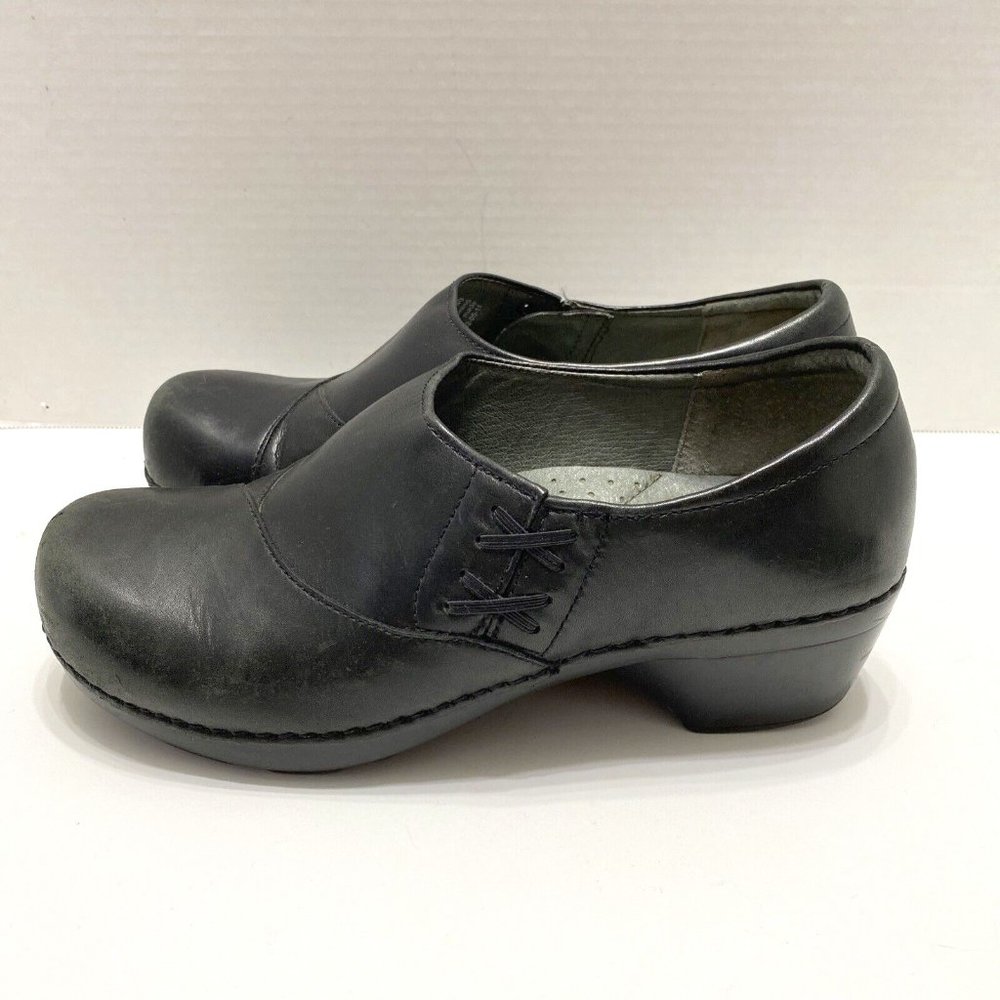 Dansko Clogs Womens 40 Stacie Slip On Shoes Black Leather Block Heel 9837020200